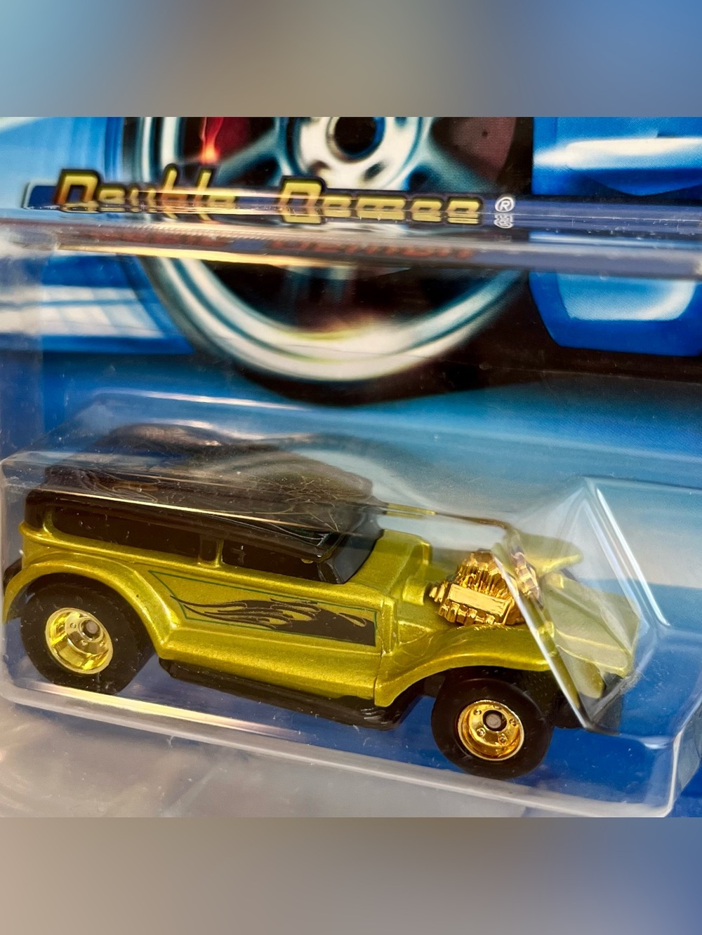 Hot Wheels Real Riders Super Treasure Hunt Double Demon Green w/Protector 2005